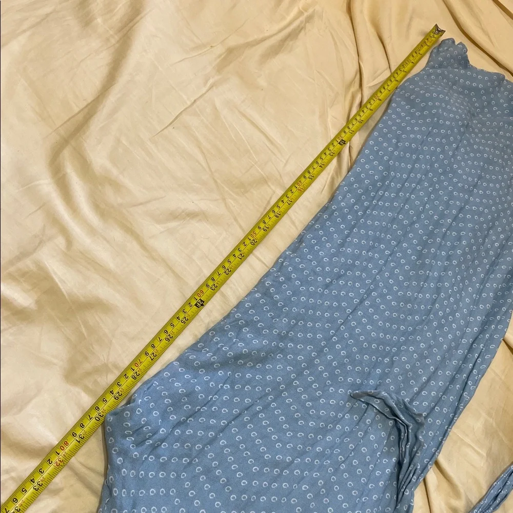 Polkadot plunge neck line wide leg jumpsuit